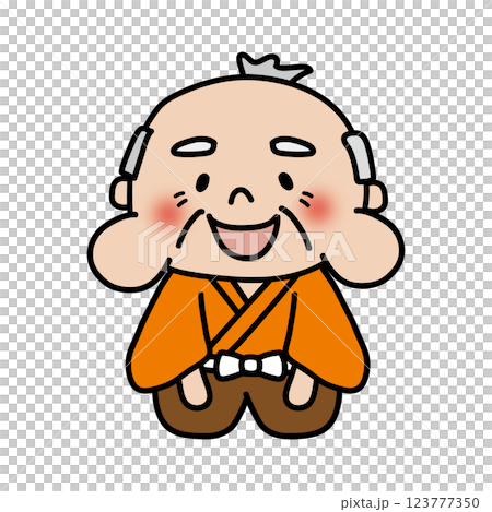 Old man with hands on knees 123777350