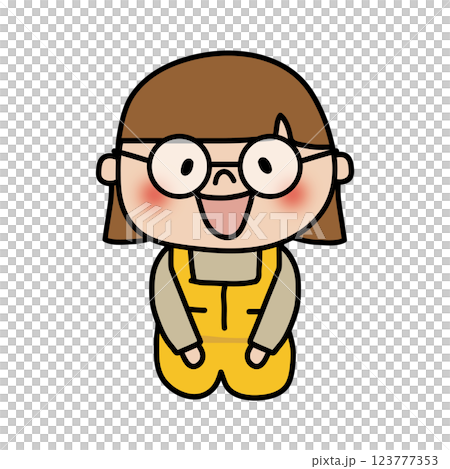 Glasses-wearing man with hands on knees 123777353