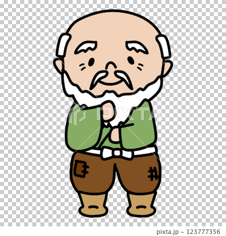 Bearded old man tapping 123777356