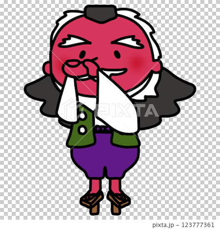 Tengu holding his hand to his nose 123777361