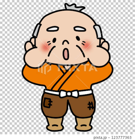 Old man raising his hand 123777363