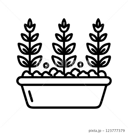 Lavender Plant in Pot Icon Simple Floral Illustration for Wellness, Gardening, and Home Decor Lavender Plant in Pot Icon Simple Floral Illustration for Wellness, Gardening, and Home Decor 123777379