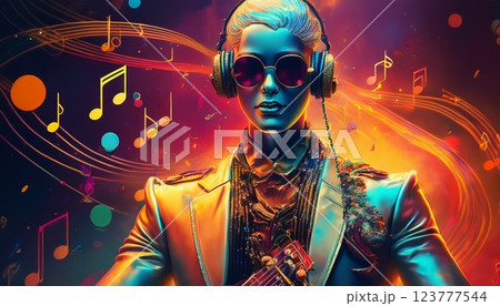 音楽を楽しむ人 音楽を楽しむ人 123777544