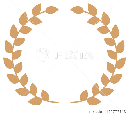 月桂樹のフレーム 銅色の月桂冠のアイコン 月桂樹のフレーム 銅色の月桂冠のアイコン 123777548