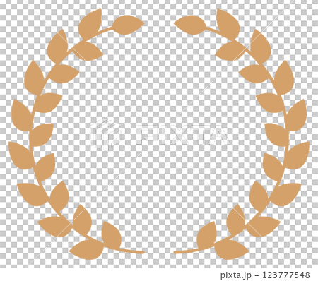 月桂樹のフレーム 銅色の月桂冠のアイコン 月桂樹のフレーム 銅色の月桂冠のアイコン 123777548