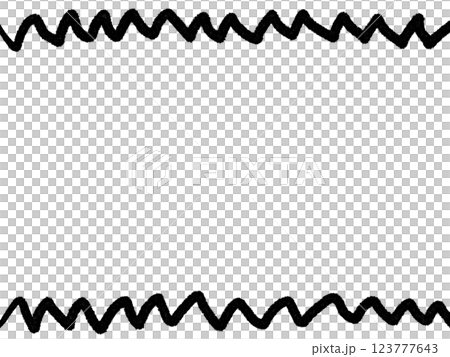 Hand drawn rough zigzag line frame Hand drawn rough zigzag line frame 123777643