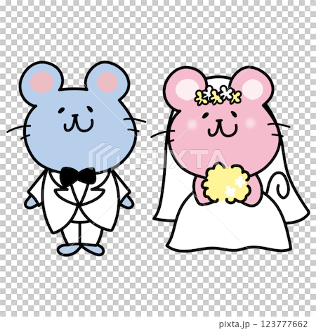 ねずみのウェディングドレスの結婚式2 ねずみのウェディングドレスの結婚式2 123777662