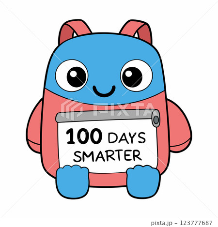 100 Days of School vector art illustration Celebration Graphic for t shirt design 123777687
