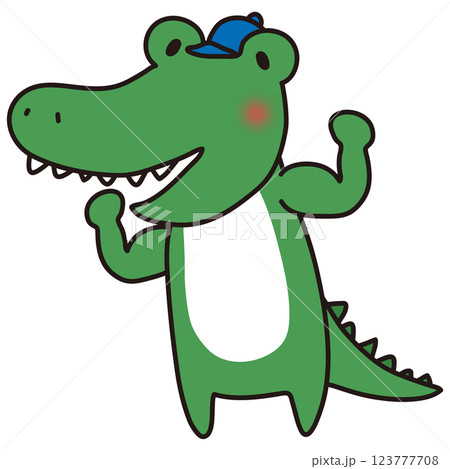 筋肉もりもりのお兄さんワニ 123777708