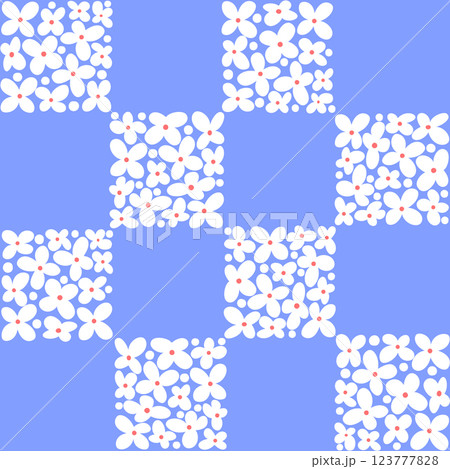 抽象的に可愛くシンプルに描いた花素材集, 123777828