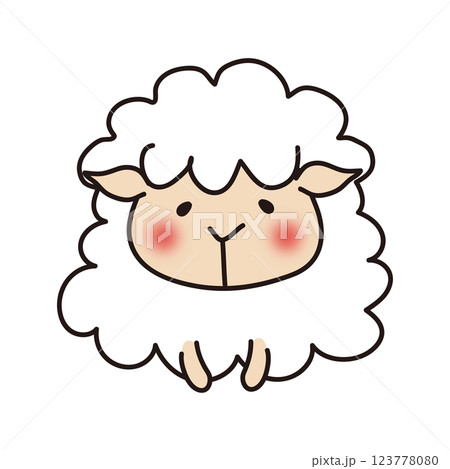 謝罪するほっぺが赤い羊 123778080