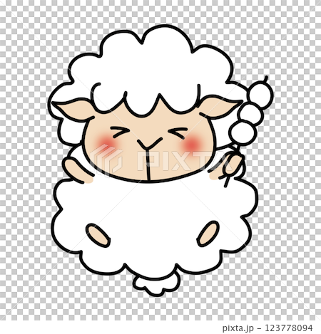 Sheep holding a dumpling Sheep holding a dumpling 123778094