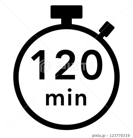 120分のストップウォッチのアイコン 123778319