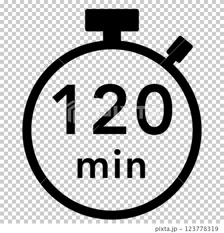 120分のストップウォッチのアイコン 123778319