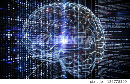 Digital brain in the virtual space of digital data streams 123778399