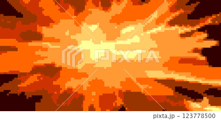 Yellow orange fire explosion on dark vector bg 123778500