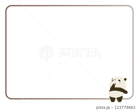 あくびするパンダのフレーム 123778662