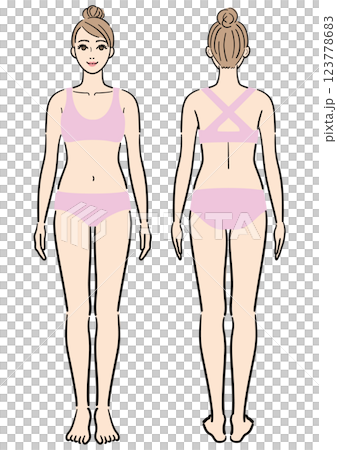 女人的整個身體,正面和背面視圖集 女人的整個身體,正面和背面視圖集 123778683
