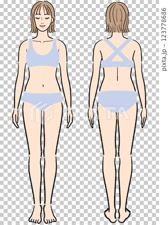 女人的整個身體,正面和背面視圖集 女人的整個身體,正面和背面視圖集 123778686