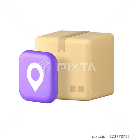 Cargo postal parcel delivery GPS location tracking 3d icon realistic vector illustration Cargo postal parcel delivery GPS location tracking 3d icon realistic vector illustration 123778792