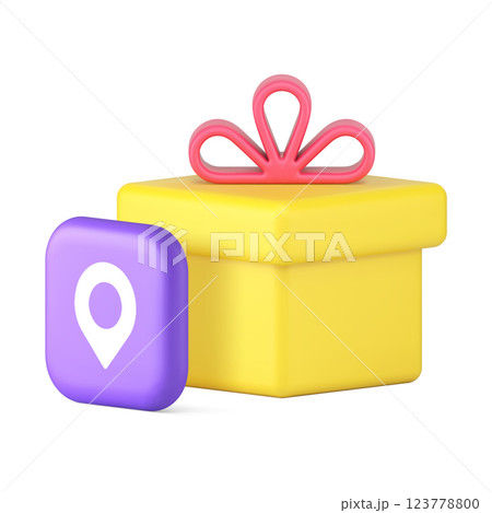 Gift delivery free logistic online shopping order tracking 3d icon realistic vector illustration Gift delivery free logistic online shopping order tracking 3d icon realistic vector illustration 123778800