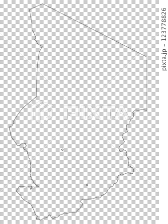 白地図　チャド 123778826