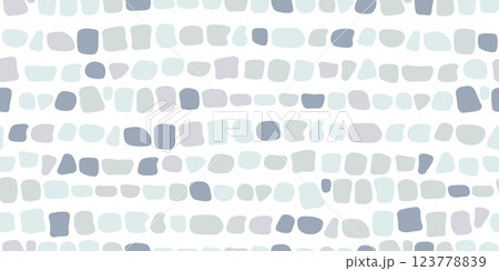 Blue antique stone mosaic seamless pattern. Decorative Greek antique stone ornament. Paving rock floor tile. Abstract brick mosaic texture. Vector illustration isolated on white background Blue antique stone mosaic seamless pattern. Decorative Greek antique stone ornament. Paving rock floor tile. Abstract brick mosaic texture. Vector illustration isolated on white background 123778839