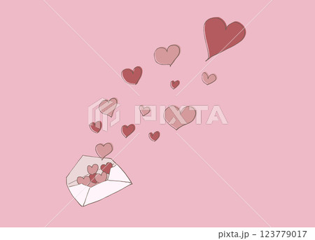 ハートが溢れる手紙 123779017