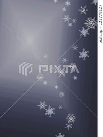 雪の結晶と舞い散る雪のネイビーブルーの背景イラスト素材 ネイビートーン コピースペースあり 雪の結晶と舞い散る雪のネイビーブルーの背景イラスト素材 ネイビートーン コピースペースあり 123779127