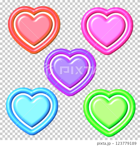 ぷっくりハート 123779189