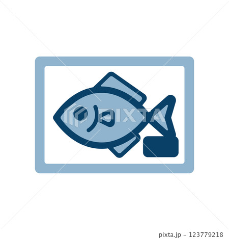トレイに入った魚のアイコンイラスト 123779218