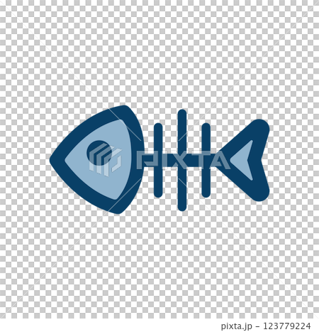 魚の骨のアイコンイラスト 123779224
