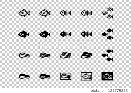 Fish icon illustration set 123779228