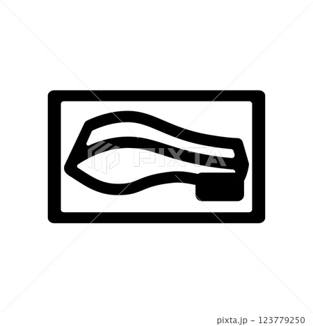 パックに入った鮭の切り身のアイコンイラスト 123779250