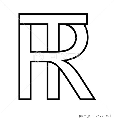Logo sign tr rt icon, double letters logotype t r Logo sign tr rt icon, double letters logotype t r 123779301