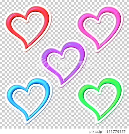 ぷっくり　ハート 123779575