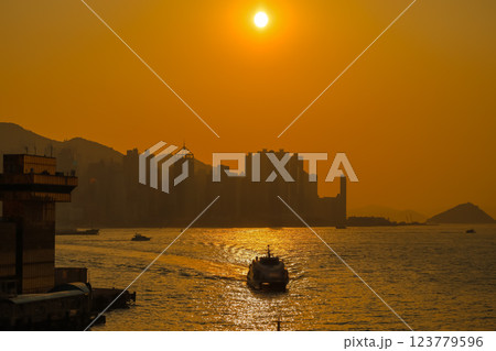 Hong Kong China Port Iconic Harbor Maritime Trade Hub Jan 19 2025 123779596