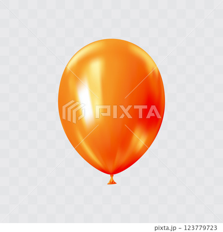 Orange 3D realistic balloon. Patricks day luxury festive decor. 123779723