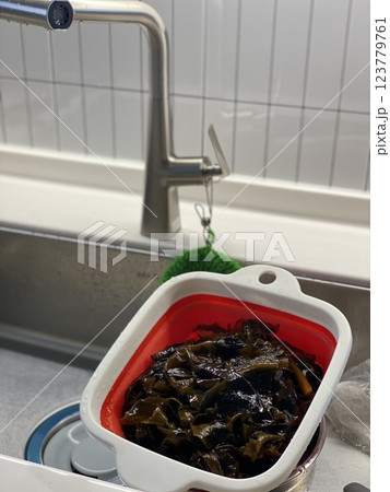 "Healthy and Nutritious Miyeok-guk: Korean Seaweed Soup" 123779761