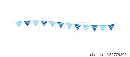 素材-青のガーランド2025-3ベク 123779861