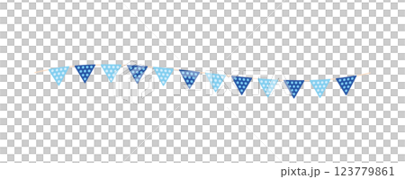 素材-青のガーランド2025-3ベク 123779861