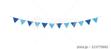 素材-青のガーランド2025-4 123779862