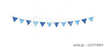 素材-青のガーランド2025-4ベク 123779863