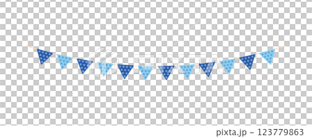 素材-青のガーランド2025-4ベク 123779863