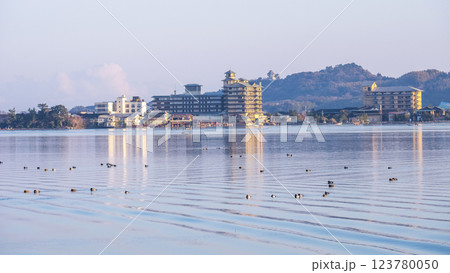 はわい温泉の夜明け（東郷池） 123780050
