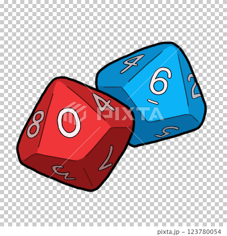 兩個十面體骰的圖示 123780054