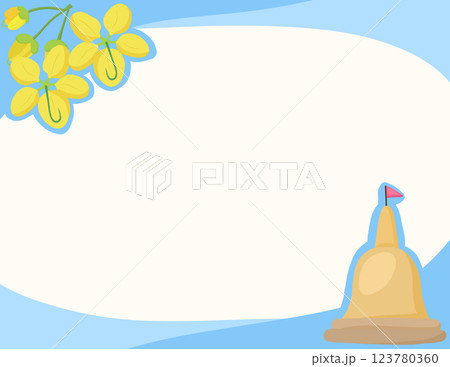 Blue background and Songkran Day illustration 123780360