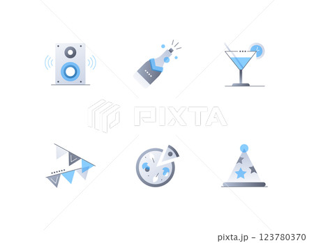 Celebrate a happy holiday - flat design style icons set 123780370