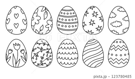 decorative Easter eggs decorative Easter eggs 123780485