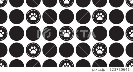 dog paw seamless pattern polka dot cat footprint vector dash line pet puppy kitten cartoon doodle french bulldog gift wrapping paper repeat wallpaper tile background scarf isolated illustration design 123780641